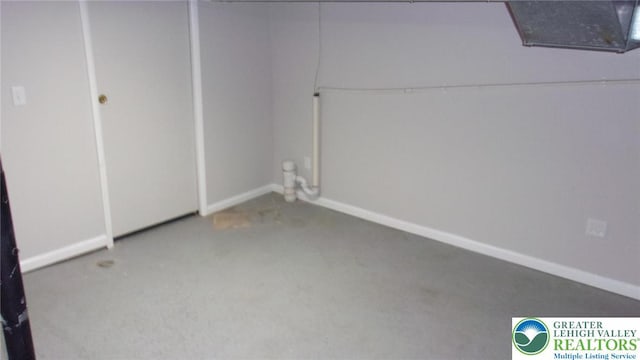 139 N 11th St, Allentown City, PA 18102 - below grade area featuring carpet and baseboards