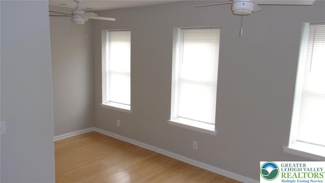 139 N 11th St, Allentown City, PA 18102 - empty room featuring a ceiling fan and light wood-style flooring