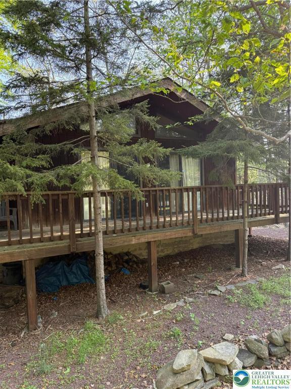 9817 Deerwood Dr, Coolbaugh Twp, PA 18466 - exterior space featuring a wooden deck