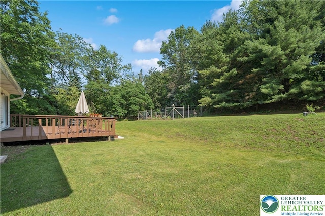2922 Dogwood Dr, Coopersburg Boro, PA 18036 - view of grassy yard with a deck