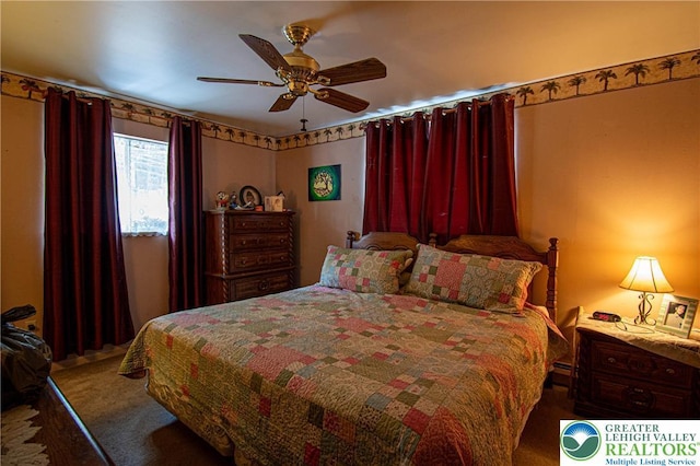 1208 E Susquehanna St, Salisbury Twp, PA 18103 - carpeted bedroom featuring a ceiling fan