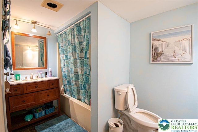 1208 E Susquehanna St, Salisbury Twp, PA 18103 - full bathroom with vanity and shower / bathtub combination with curtain