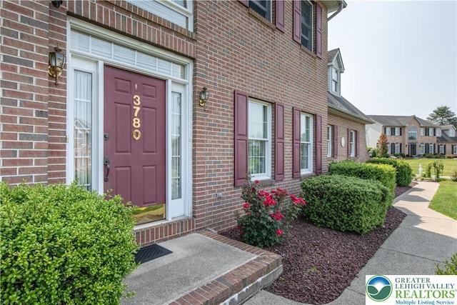 3780 Barlow Pl, Bethlehem Twp, PA 18020 - property entrance with brick siding and a residential view
