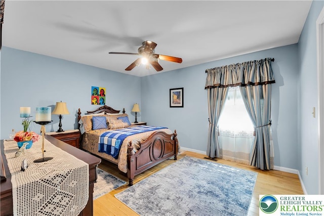 3780 Barlow Pl, Bethlehem Twp, PA 18020 - bedroom with light wood-style flooring and ceiling fan