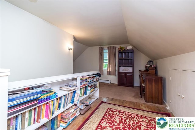 321 Willow Rd, Hellertown Borough, PA 18055 - sitting room featuring a baseboard heating unit and lofted ceiling