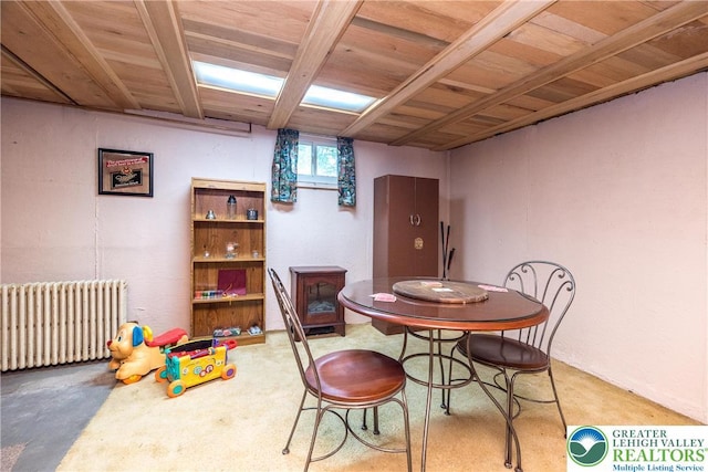 321 Willow Rd, Hellertown Borough, PA 18055 - dining room with radiator and a wood stove