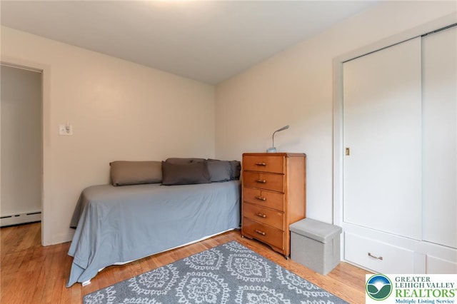 1571 Penn Dr, West Penn Twp, PA 18211 - bedroom with baseboard heating and light wood-style flooring