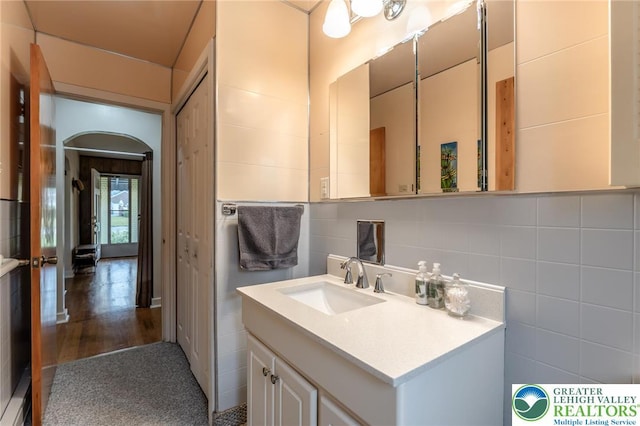 1571 Penn Dr, West Penn Twp, PA 18211 - bathroom featuring tile walls and vanity