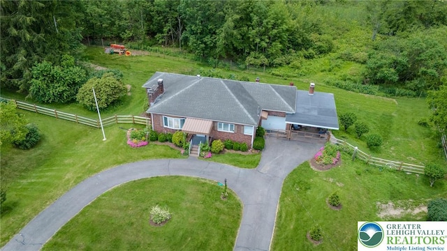 1571 Penn Dr, West Penn Twp, PA 18211 - aerial view of property and surrounding area featuring a heavily wooded area