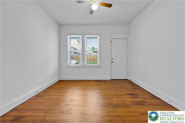 834 Bushkill St, Easton, PA 18042 - empty room with a ceiling fan and hardwood / wood-style flooring