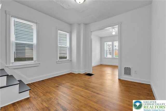 834 Bushkill St, Easton, PA 18042 - spare room with wood finished floors and a ceiling fan