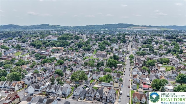 834 Bushkill St, Easton, PA 18042 - aerial view of property and surrounding area with a mountain backdrop and nearby suburban area