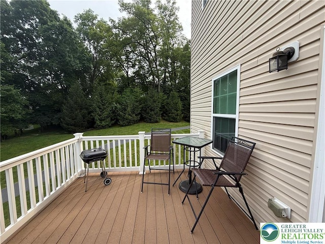 23 Yellow Rose Ln, Easton, PA 18045 - wooden terrace featuring a lawn and grilling area