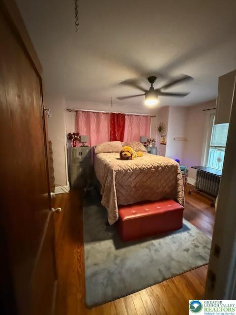 2413 Walbert, South Whitehall Twp, PA 18104 - bedroom featuring wood finished floors and ceiling fan