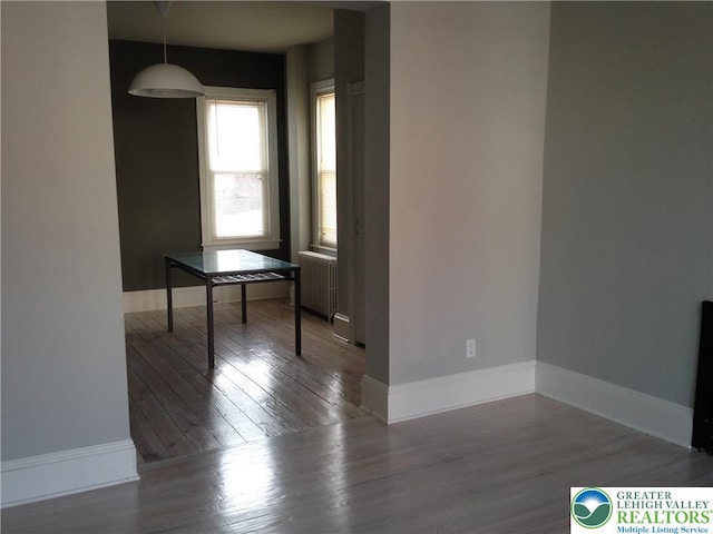 1002 Lehigh St, Easton, PA 18042 - unfurnished dining area featuring wood finished floors and radiator heating unit