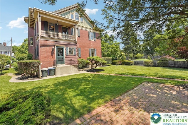 200 W Pierce St, Easton, PA 18042 - back of house featuring a balcony and brick siding