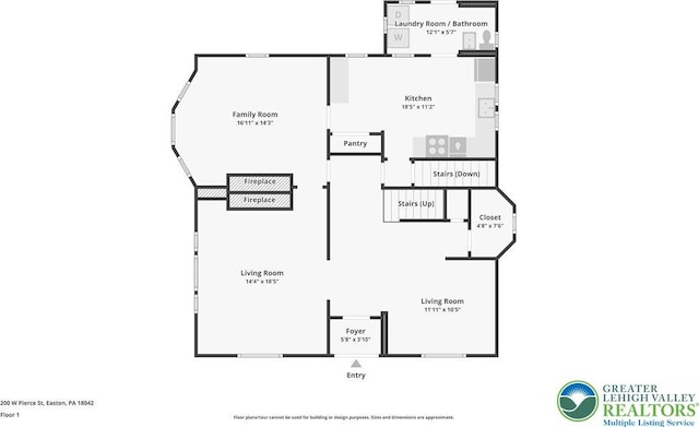 200 W Pierce St, Easton, PA 18042 - view of home floor plan