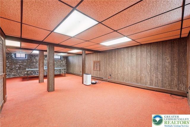 200 W Pierce St, Easton, PA 18042 - basement featuring carpet flooring and a paneled ceiling