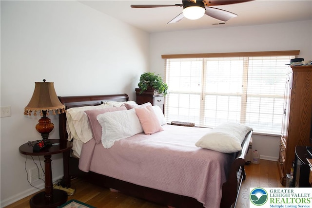 607 Prestwick Dr, Williams Twp, PA 18042 - bedroom with wood finished floors and a ceiling fan