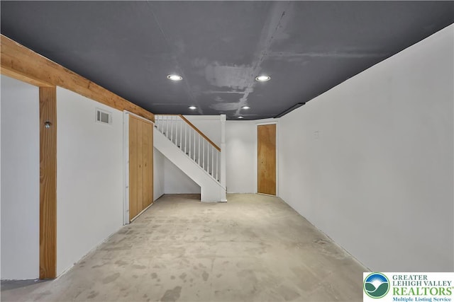 1509 Liberator Ave, Allentown City, PA 18103 - below grade area featuring recessed lighting and stairway