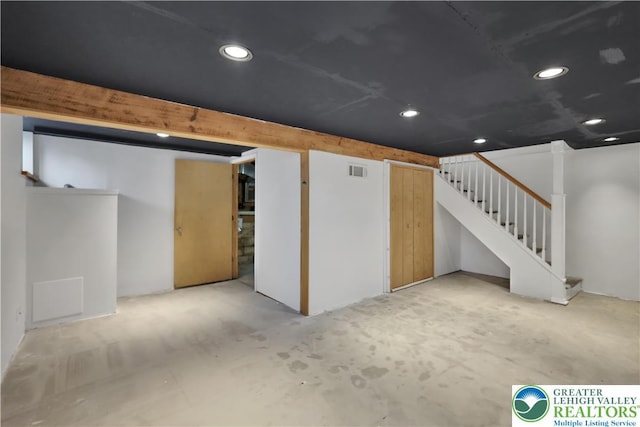 1509 Liberator Ave, Allentown City, PA 18103 - finished basement with stairway and recessed lighting