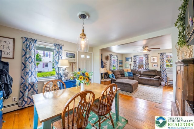 103 A St, Wind Gap Boro, PA 18091 - dining space with hardwood / wood-style flooring and ceiling fan