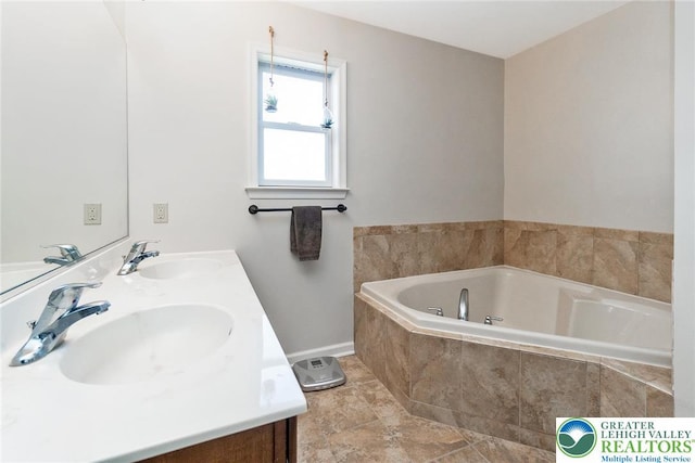 21 Millbrook Ct, Palmer Twp, PA 18045 - bathroom featuring double vanity and a bath