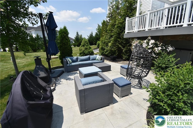 4323 Saratoga Dr, Lower Nazareth Twp, PA 18020 - view of patio featuring outdoor lounge area and grilling area