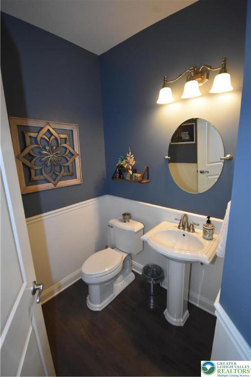 4323 Saratoga Dr, Lower Nazareth Twp, PA 18020 - bathroom featuring toilet and wood finished floors