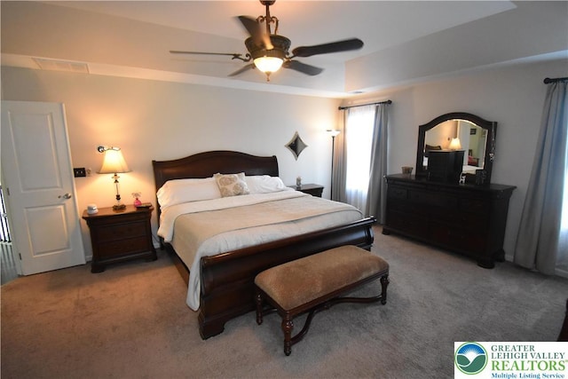 4323 Saratoga Dr, Lower Nazareth Twp, PA 18020 - bedroom featuring light colored carpet and ceiling fan