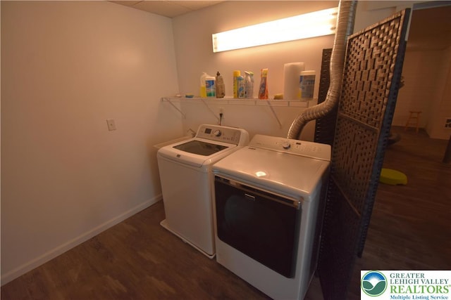 4323 Saratoga Dr, Lower Nazareth Twp, PA 18020 - laundry area with separate washer and dryer and wood finished floors