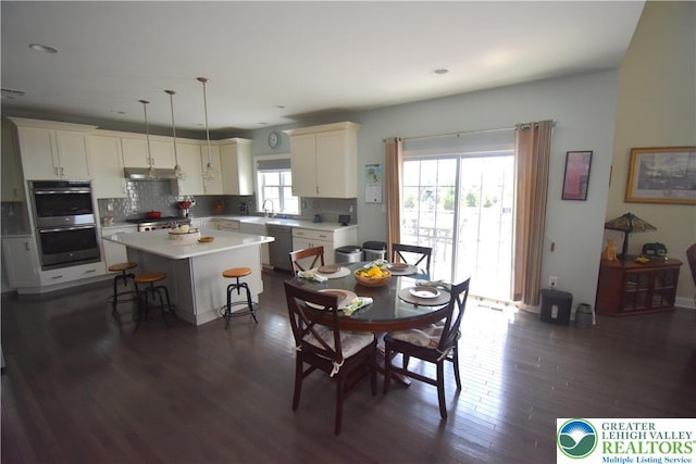 4323 Saratoga Dr, Lower Nazareth Twp, PA 18020 - dining space with dark wood-style floors and recessed lighting