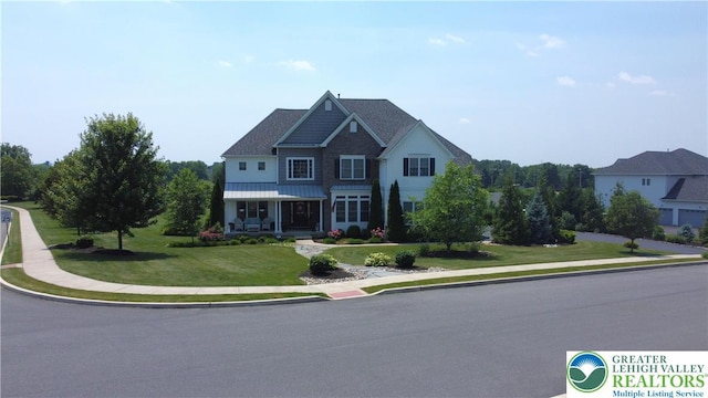 4323 Saratoga Dr, Lower Nazareth Twp, PA 18020 - view of front of home featuring a front yard and a porch