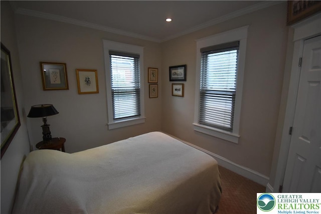 407 W Burke St, Easton, PA 18042 - carpeted bedroom with ornamental molding and recessed lighting