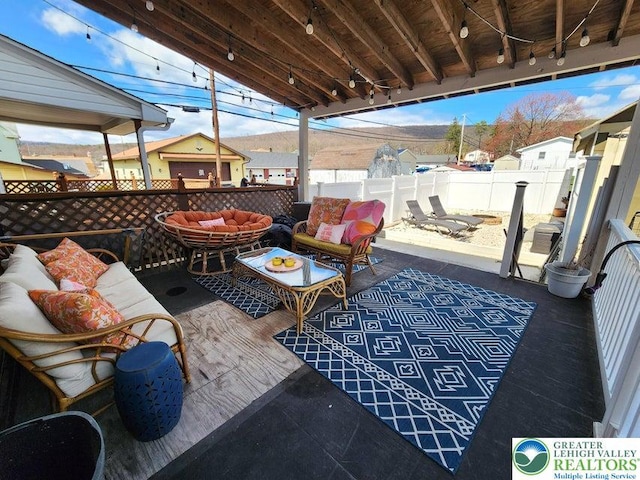 14 W 10th St, Jim Thorpe Borough, PA 18229 - fenced backyard with an outdoor hangout area