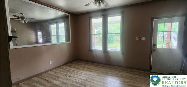 2463 Hillside Ave, Wilson Boro, PA 18042 - entryway with ceiling fan and wood finished floors