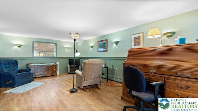 807 Bangor Rd, Plainfield Twp, PA 18064 - office with baseboard heating and wood finished floors