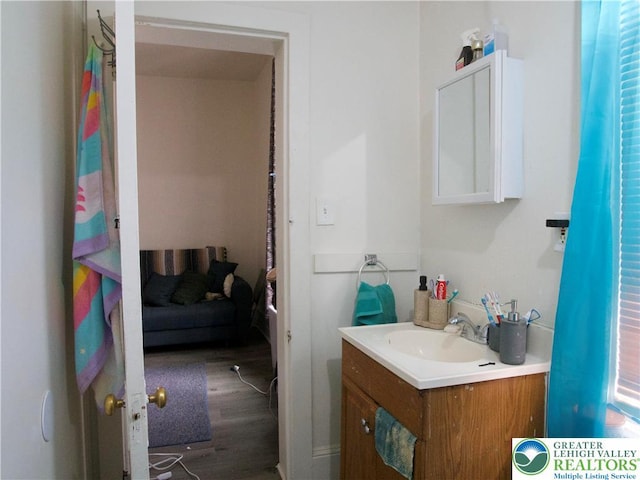 266 E Walnut St, Allentown City, PA 18109 - bathroom featuring vanity and wood finished floors