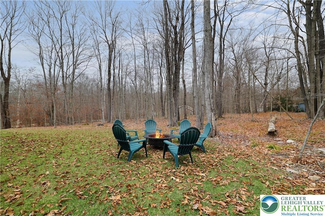 119 Tenicum Trl, Coolbaugh Twp, PA 18347 - view of yard featuring an outdoor fire pit