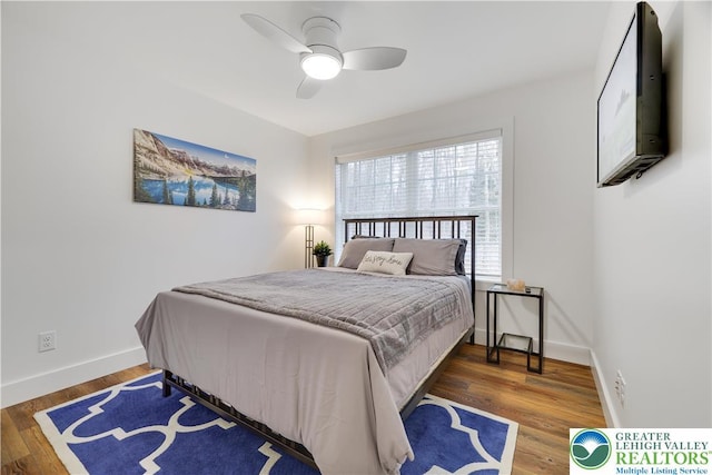 119 Tenicum Trl, Coolbaugh Twp, PA 18347 - bedroom featuring wood finished floors and ceiling fan