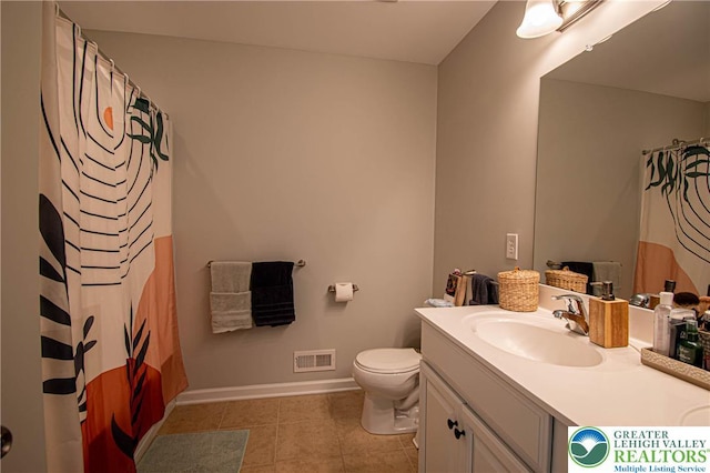 5959 Valley Forge Rd, Upper Saucon Twp, PA 18036 - full bathroom with vanity, tile patterned flooring, and curtained shower