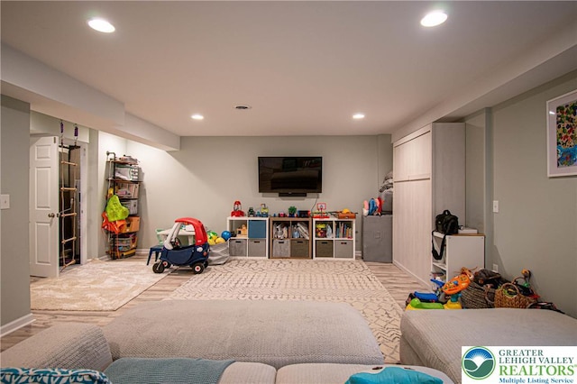 5959 Valley Forge Rd, Upper Saucon Twp, PA 18036 - playroom featuring recessed lighting and wood finished floors