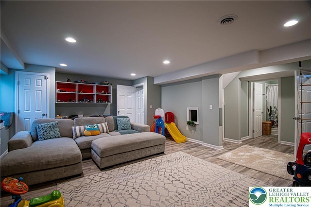 5959 Valley Forge Rd, Upper Saucon Twp, PA 18036 - living room with wood finished floors and recessed lighting