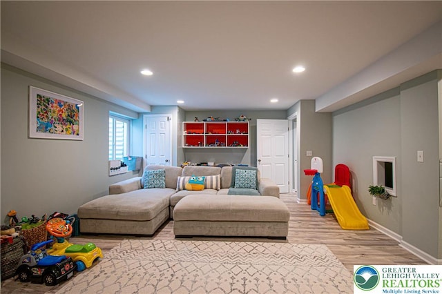 5959 Valley Forge Rd, Upper Saucon Twp, PA 18036 - recreation room with light wood-style floors and recessed lighting