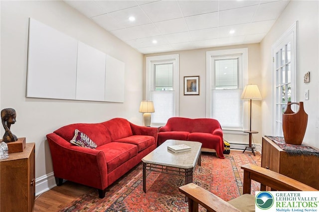 337 N 10th St, Allentown City, PA 18102 - living area with wood finished floors and recessed lighting