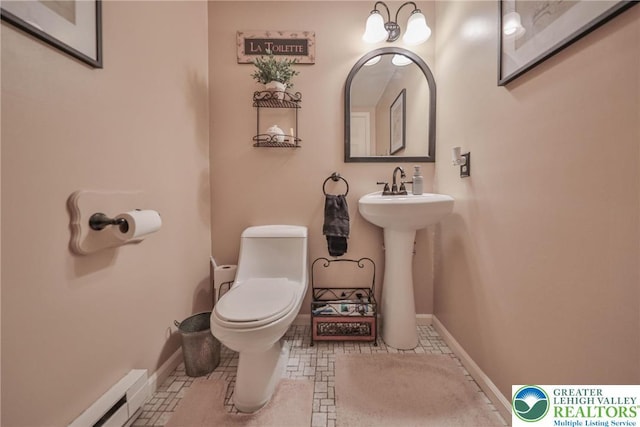 106 Fernwood Dr, Forks Twp, PA 18040 - half bath with toilet and baseboard heating