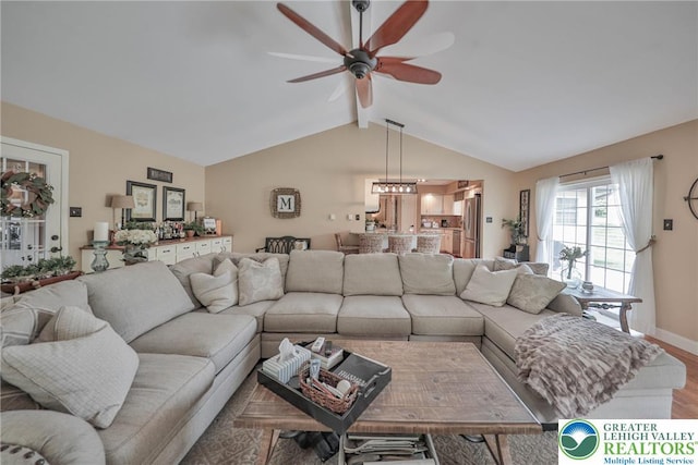 106 Fernwood Dr, Forks Twp, PA 18040 - living area featuring a ceiling fan and light wood-style flooring