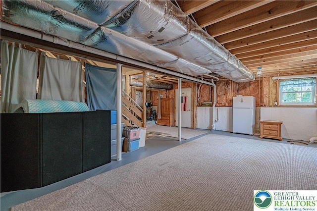 3213 Overlook Dr, Lower Macungie Twp, PA 18049 - below grade area with freestanding refrigerator