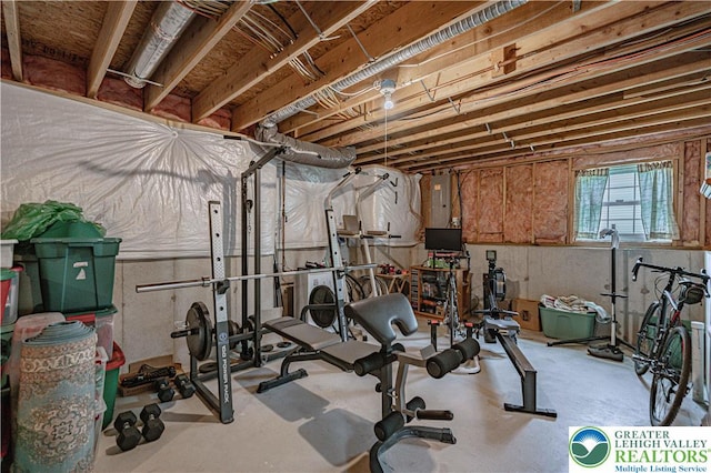 3213 Overlook Dr, Lower Macungie Twp, PA 18049 - workout area featuring electric panel