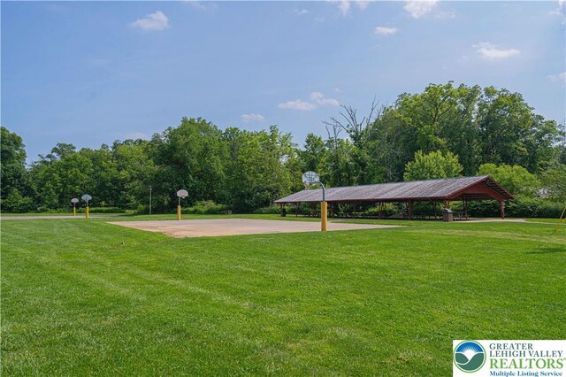 3213 Overlook Dr, Lower Macungie Twp, PA 18049 - view of community with a gazebo, a yard, and community basketball court